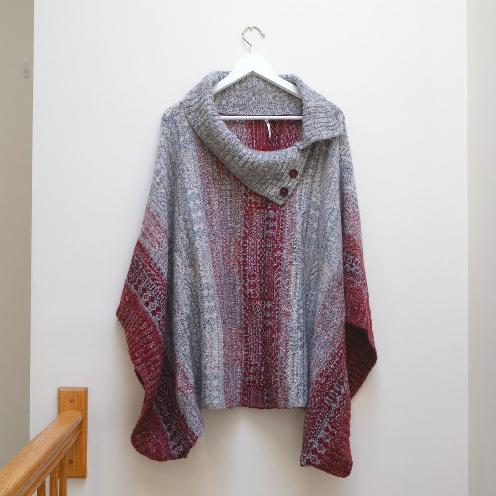 { Free People Sweater } Fair Isle Willow Poncho